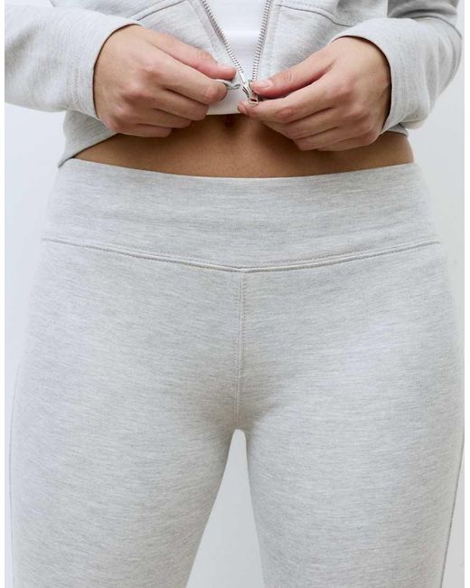 Pull&Bear White Interlock Flared Trousers
