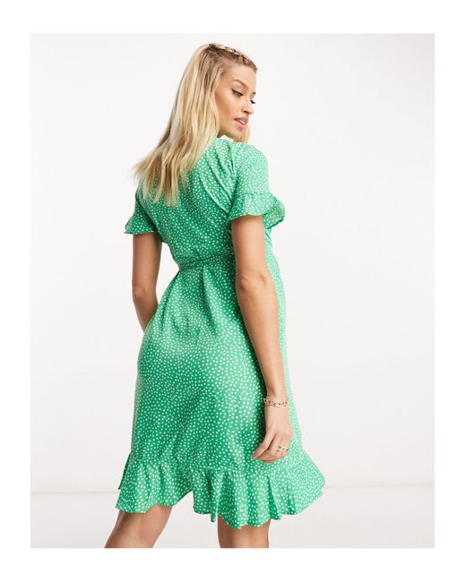 Vero Moda Green Wrap Mini Dress