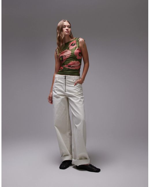 TOPSHOP Brown – tanktop aus mikrofaser