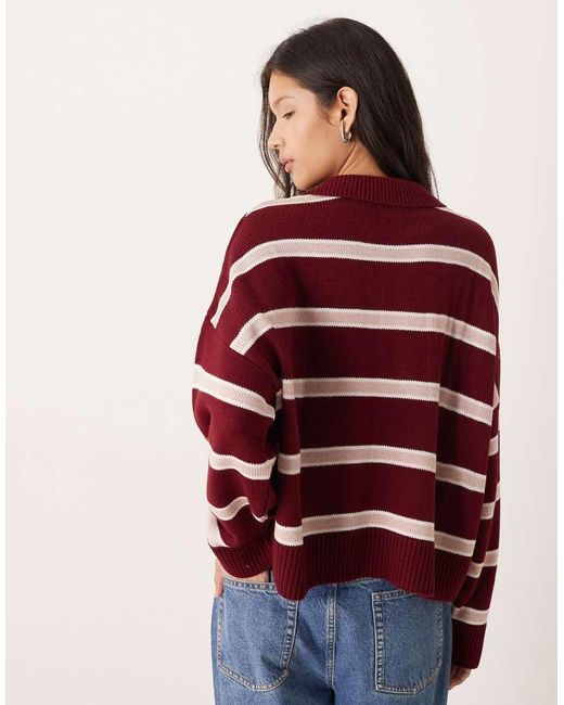 ASOS Red Knitted Polo Top