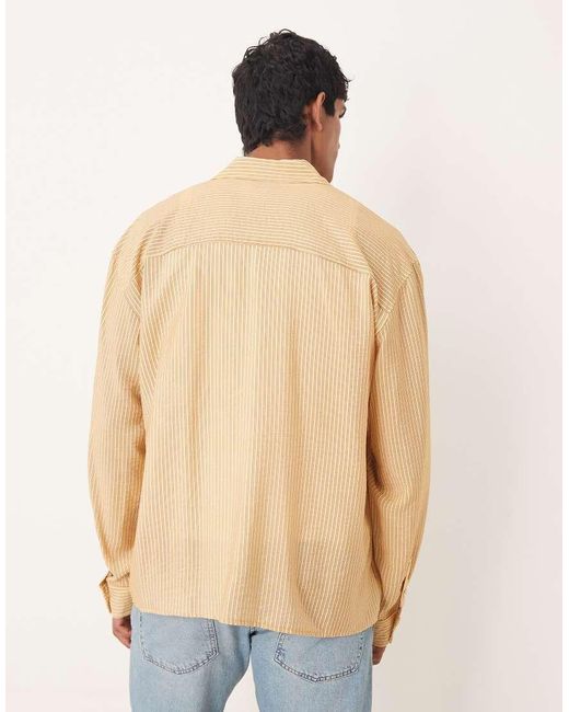 Camicia Oversize Gialla A Righe di ASOS in Natural da Uomo