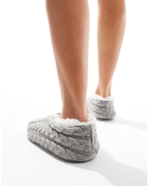 ASOS Gray Zakki Cable Knit Sock Slippers