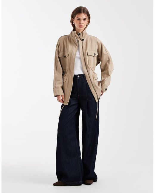 ASOS Natural Cotton Four Pocket Parka Jacket