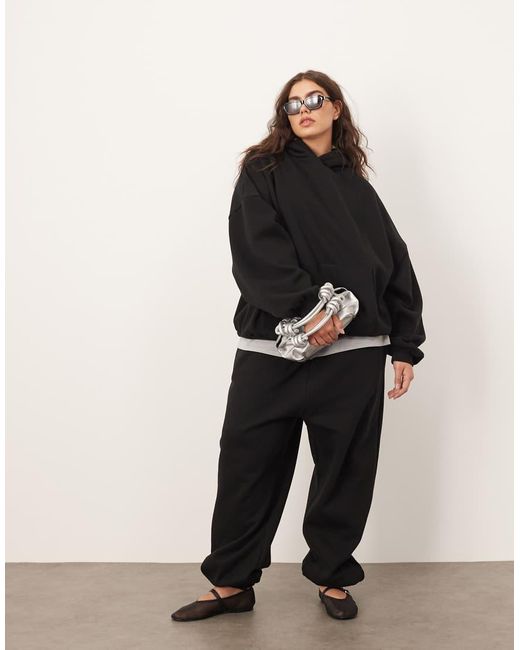 ARRANGE Black Curve Oversized Premium Heavyweight Hoodie