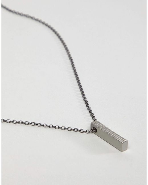 Collana con ciondolo a barretta argento vintage da Uomo di Icon Brand in  Metallizzato - Lyst