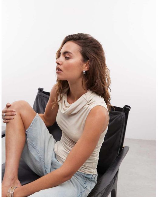 Weekday White Funnel Neck Top