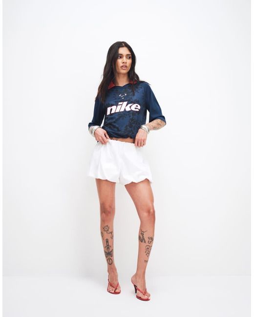 Nike Blue Oversized Lace Effect Football Top