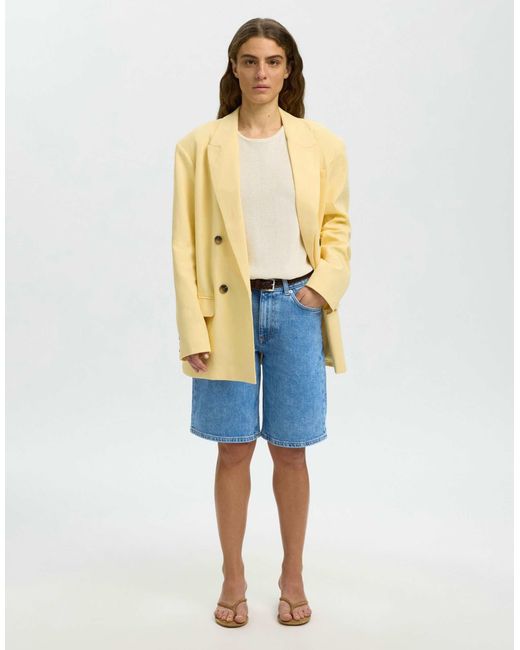 Short en jean - clair SELECTED en coloris Blue
