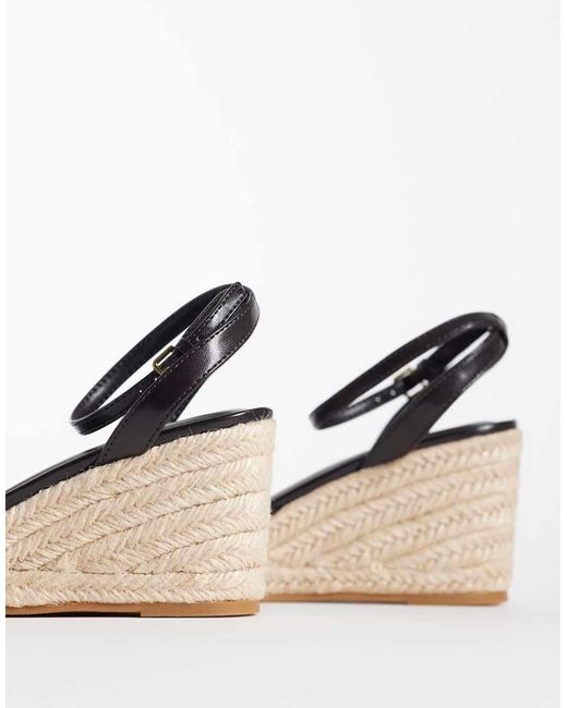 Mango White Faux Leather Heeled Peep Toe Wedges