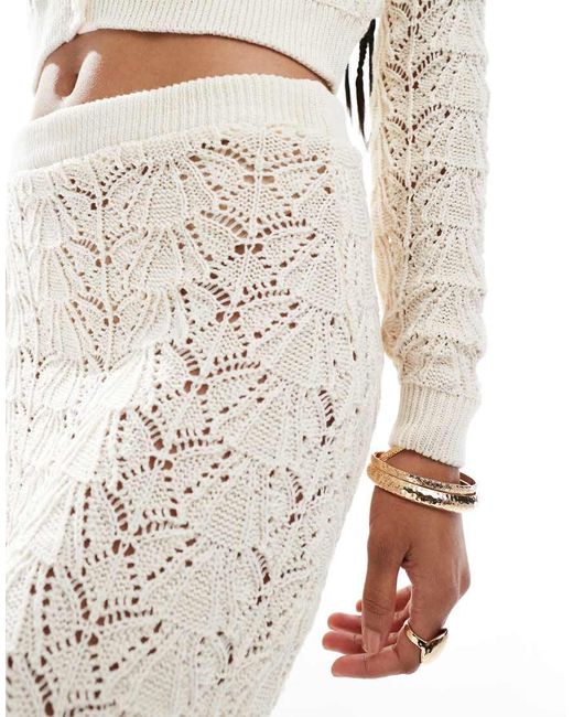 Falda Vaporosa De Punto De Croché De (Parte De Un Conjunto)-Blanco Miss Selfridge de color White
