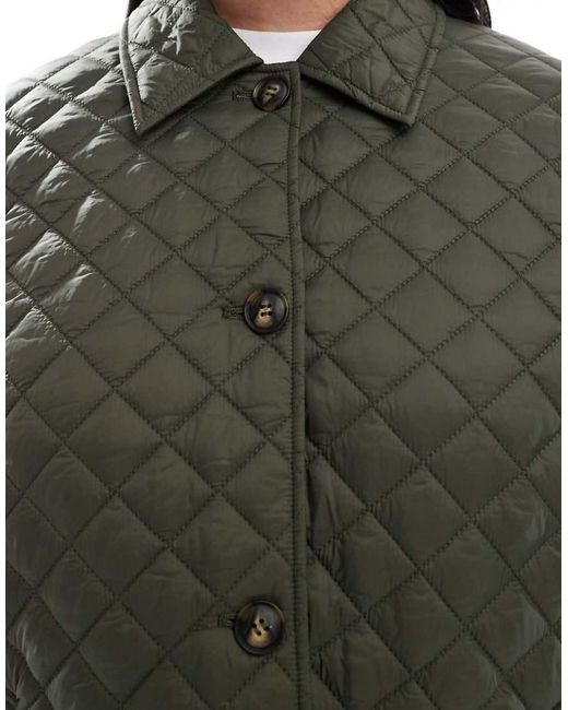 Vero Moda Green Button Down Quilted Jacket