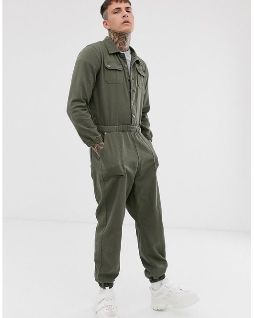 Liquor N Poker Green Oversized Boiler Suit for men