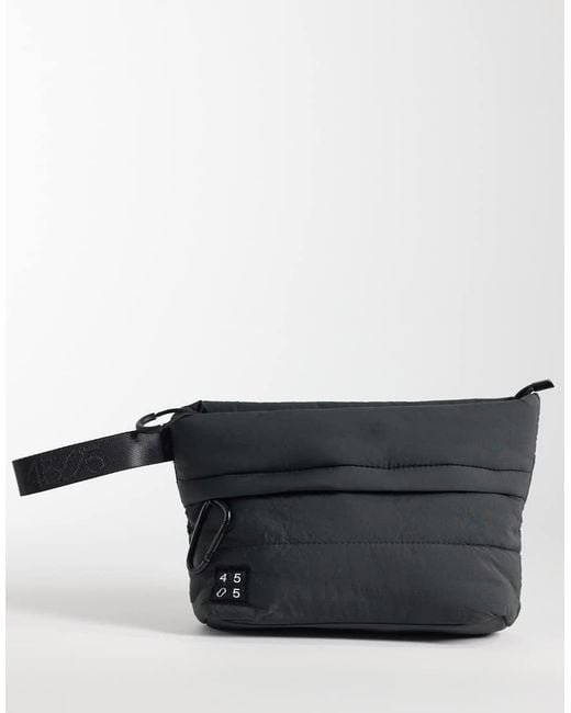 4505 Black Padded Woven Gym Wash Bag With Key Clip