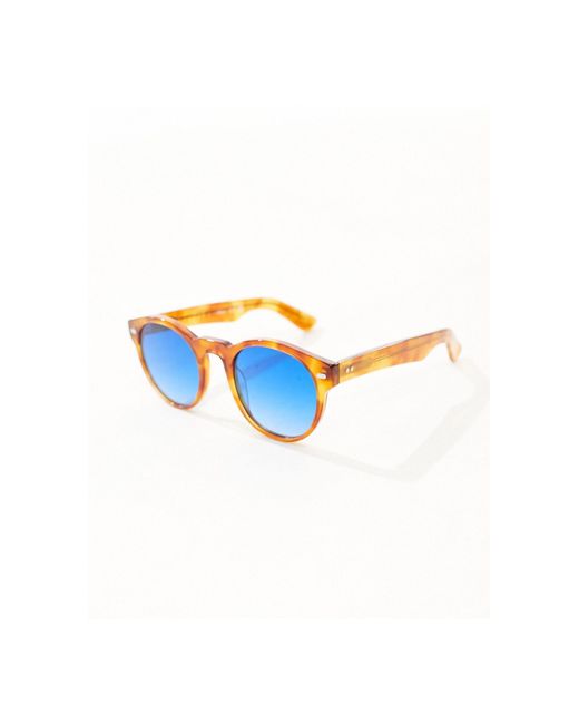 Cut ninety five - occhiali da sole rotondi tartarugati con lenti blu di Spitfire in Brown