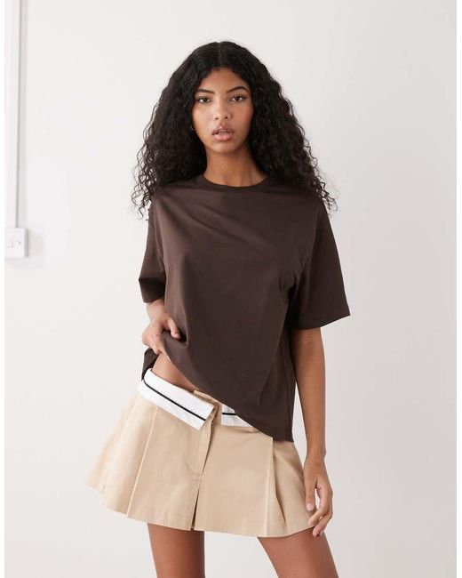 Monki Brown Oversized Boxy T-shirt