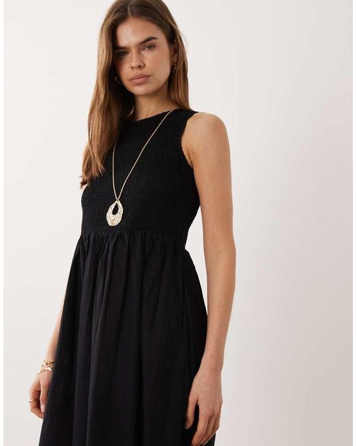Jdy Black Sleeveless Smock Midi Dress