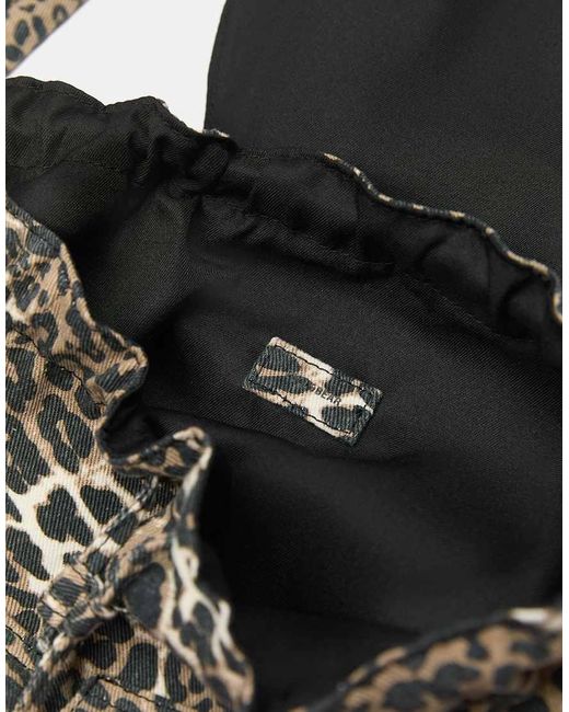 Pull&Bear Gray Leopard Print Backpack