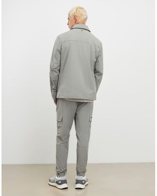 River Island Gray Skinny Fit Stretch Cargo Trousers for men