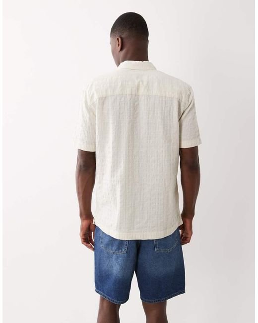 Only & Sons Natural Short Sleeve Textured Shirt for men