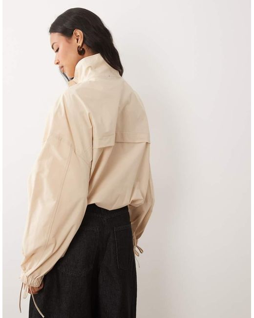 ASOS Natural Windbreaker Top With Tie Cuffs