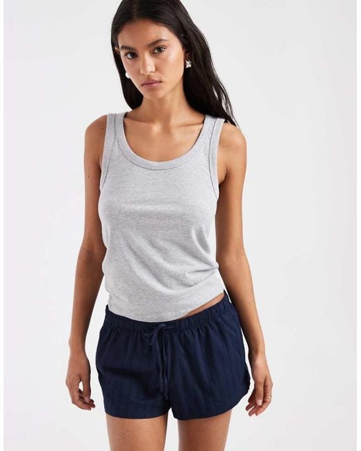 Hollister White Mini Boxer Pyjama Shorts