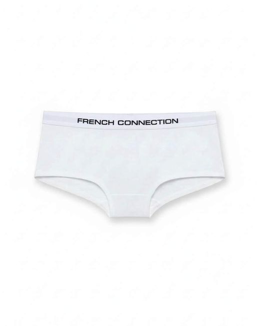 French Connection White 7 Pack Cotton Ladies Hipster Full Briefs
