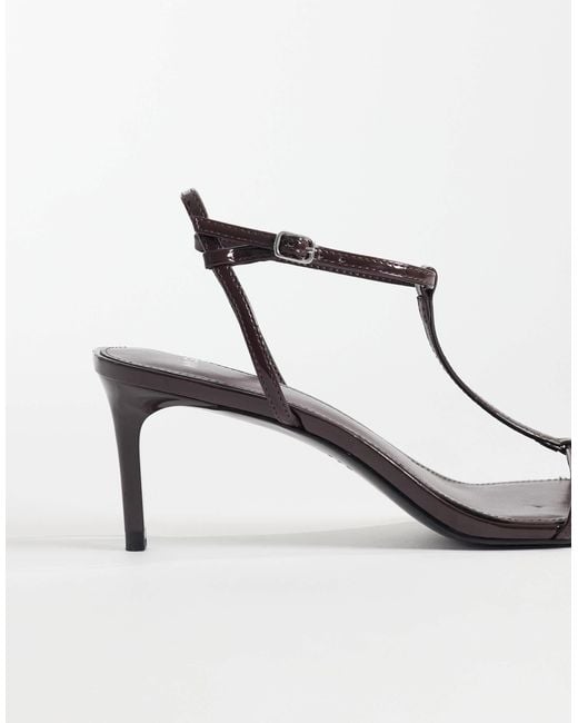 Mango White Toe Post Heeled Sandals