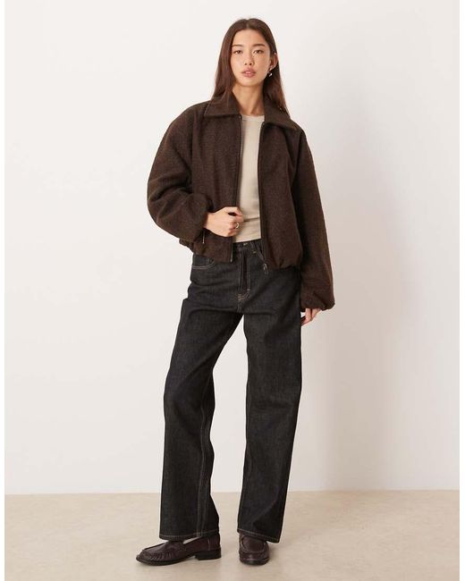 Vila Brown Smart Brushed Bomber Jacket