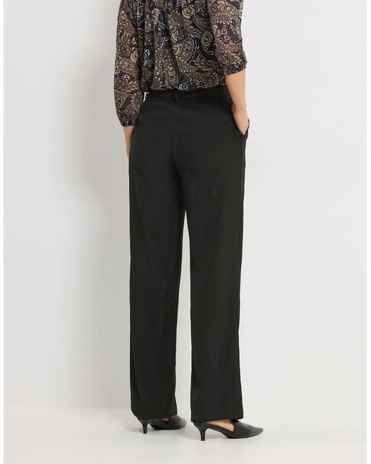 Long Tall Sally Black Belted Wide Leg Trousers