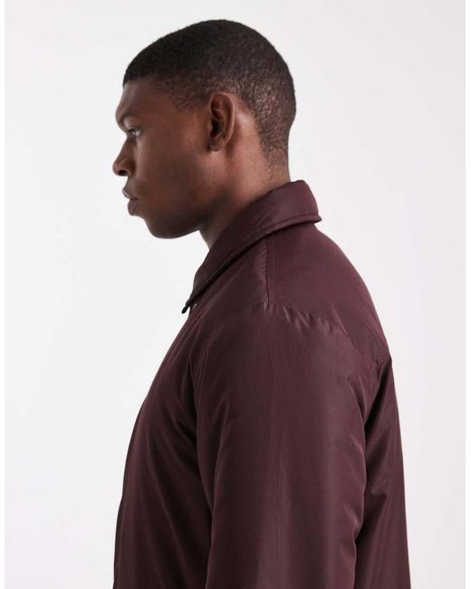 Brave Soul Purple Padded Button-down Short Jacket for men