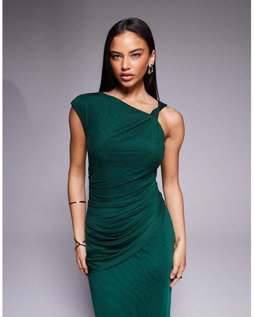 Forever New Green Mesh Knot Detail Maxi Dress