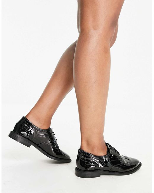 Asos design - more - chaussures plates pointure large à lacets Asos Design Wide Fit en coloris Black