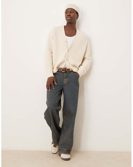 Abercrombie & Fitch Natural Cropped Preppy Cardigan for men