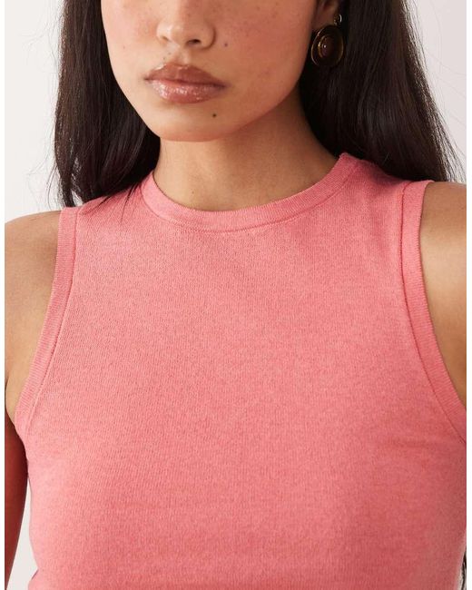 ASOS Pink Fine Knit Tank Top