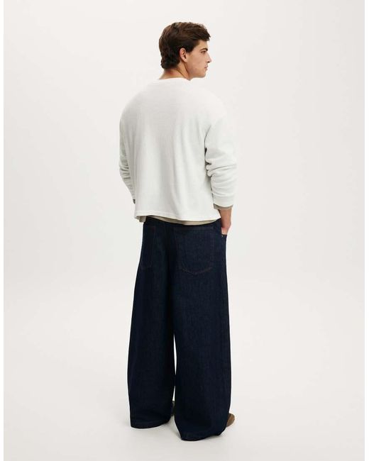 Cotton On Blue Y2K Super Baggy Jean for men
