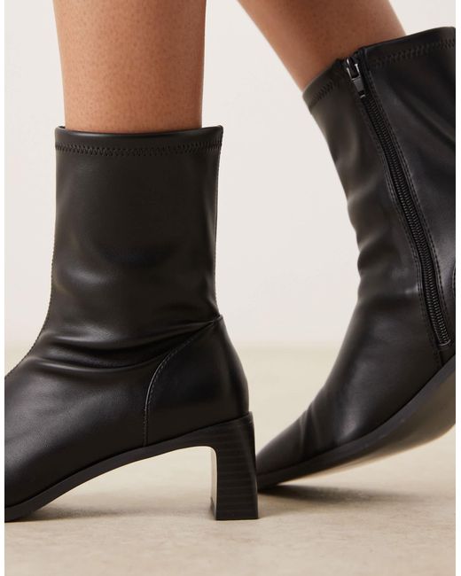 ASOS Natural Rush Ankle Boots With Set Back Heel