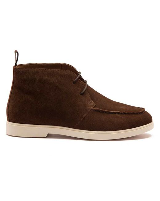 Thomas Crick Brown 'Augusta' Leather Chukka Ankle Lace-Up Boots for men
