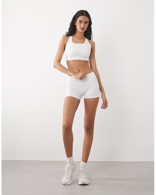 4505 White Active 3 Inch Booty Shorts