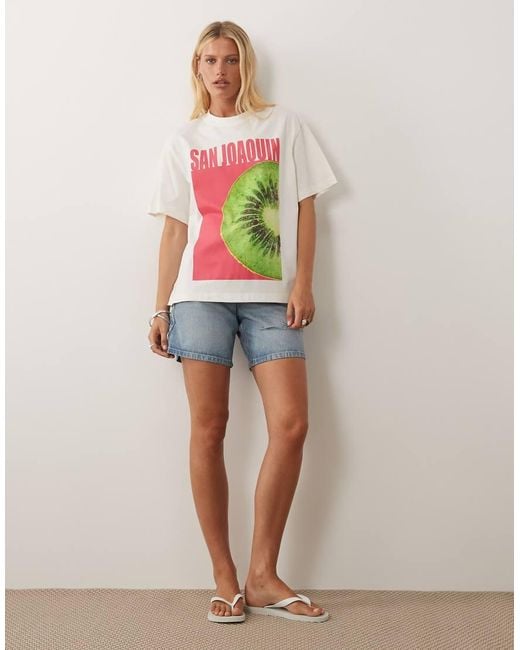 ASOS Multicolor Oversized T-shirt With San Joaquin Kiwi Graphic