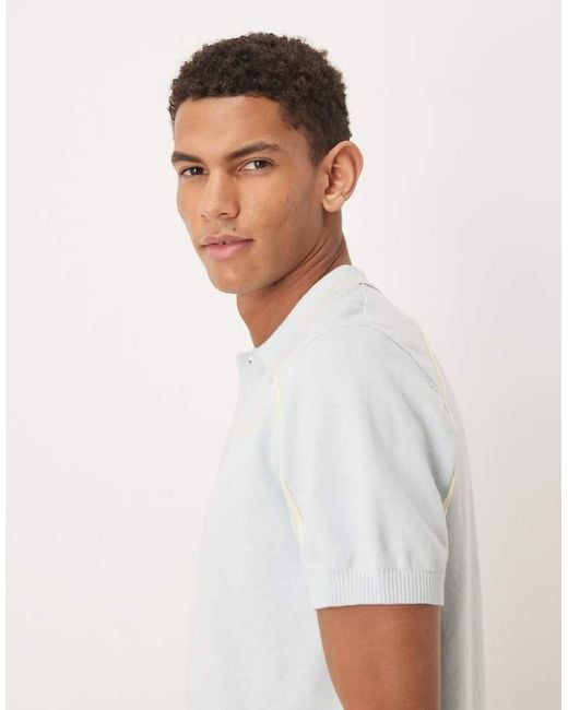 House Of Sunny White Button-down Knitted Polo Shirt for men