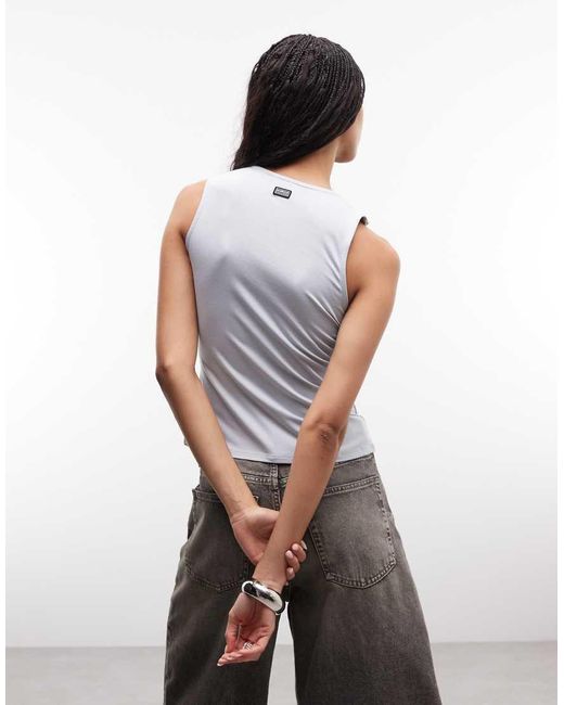 Barbour White Cinzia Drape Neck Hardware Top