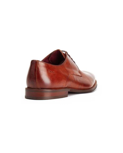 Base London Red Marley Plain Toe Derby Shoe for men