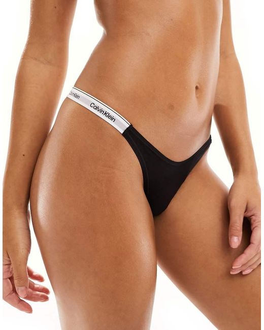 Calvin Klein Pink Modern Logo String Dipped Front Thong
