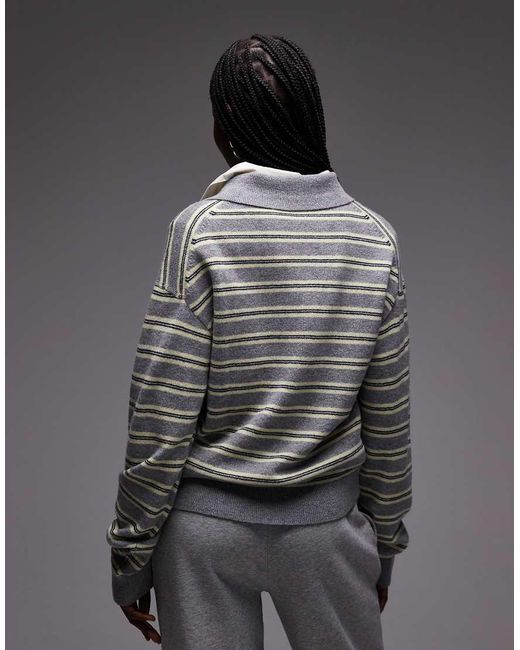 ARKET Gray Long Sleeve Polo