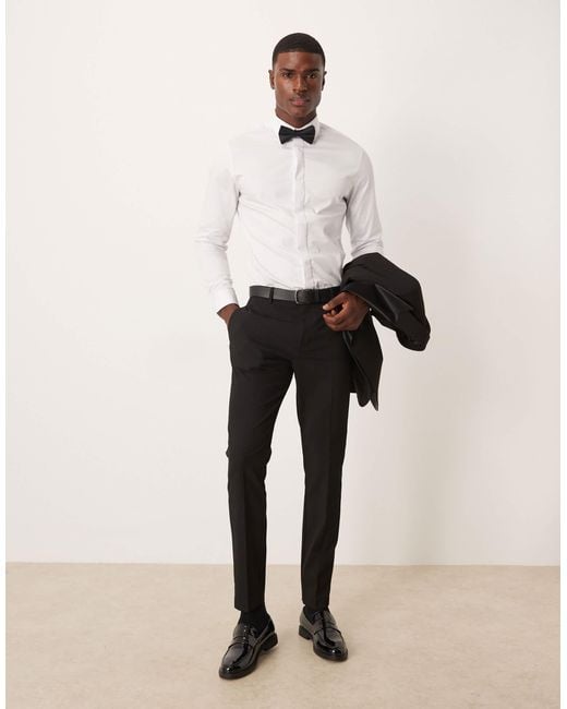 ASOS – eng geschnittene smokinghose in Natural für Herren