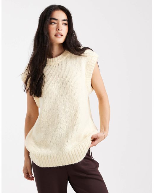 ASOS Natural Oversized Knitted Tank