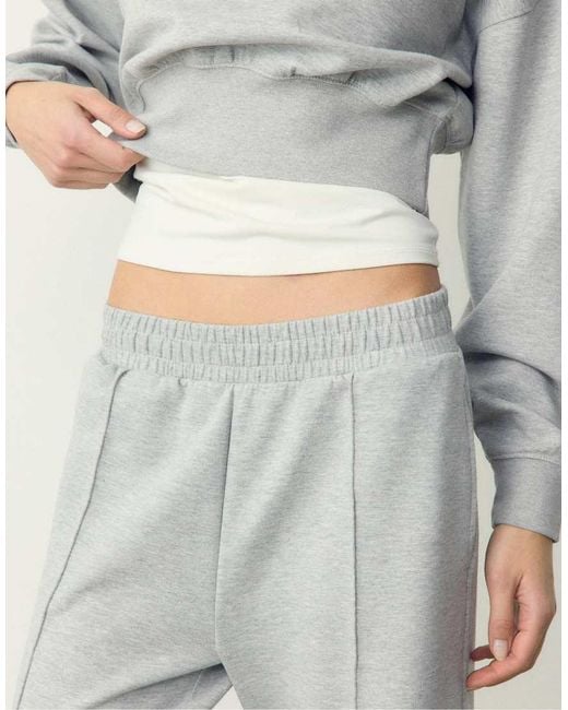 Stradivarius Gray Joggers With Interlock Detail