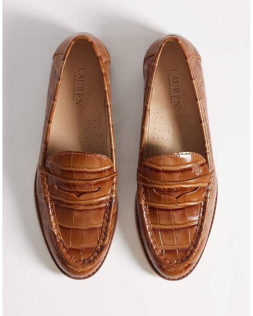 Ralph Lauren Brown Croc Loafer