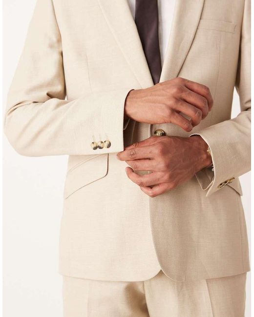ASOS Natural Slim Suit Jacket for men