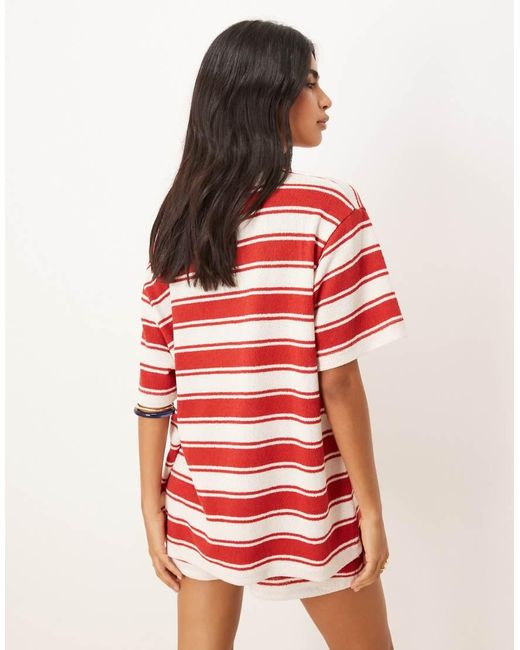 ASOS Oversized Gestreept T-Shirt in het Red